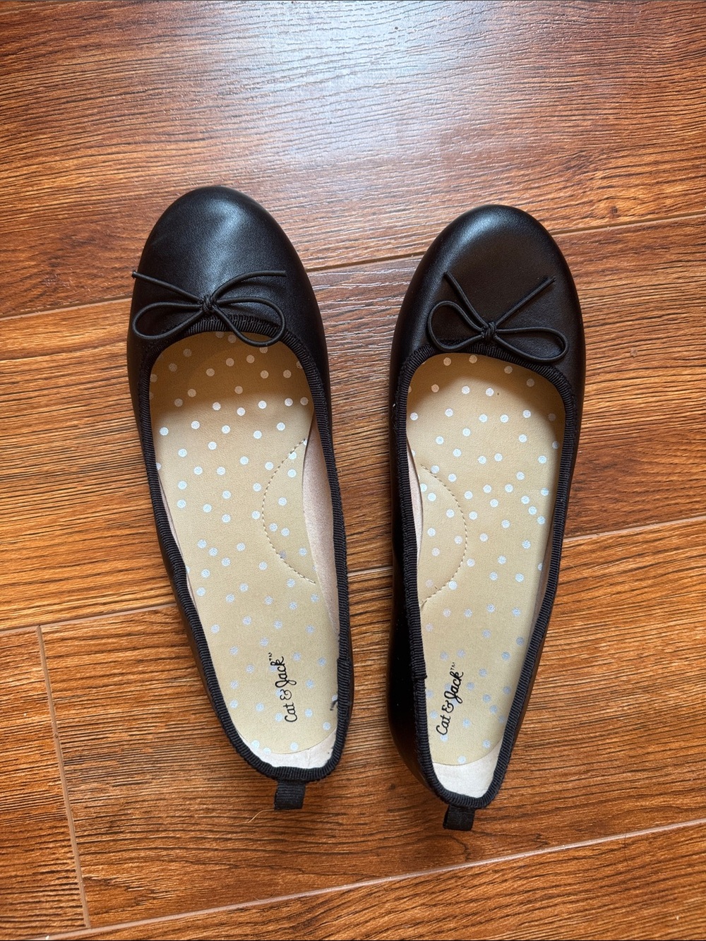 Cat & Jack Black Bow Ballet Flats